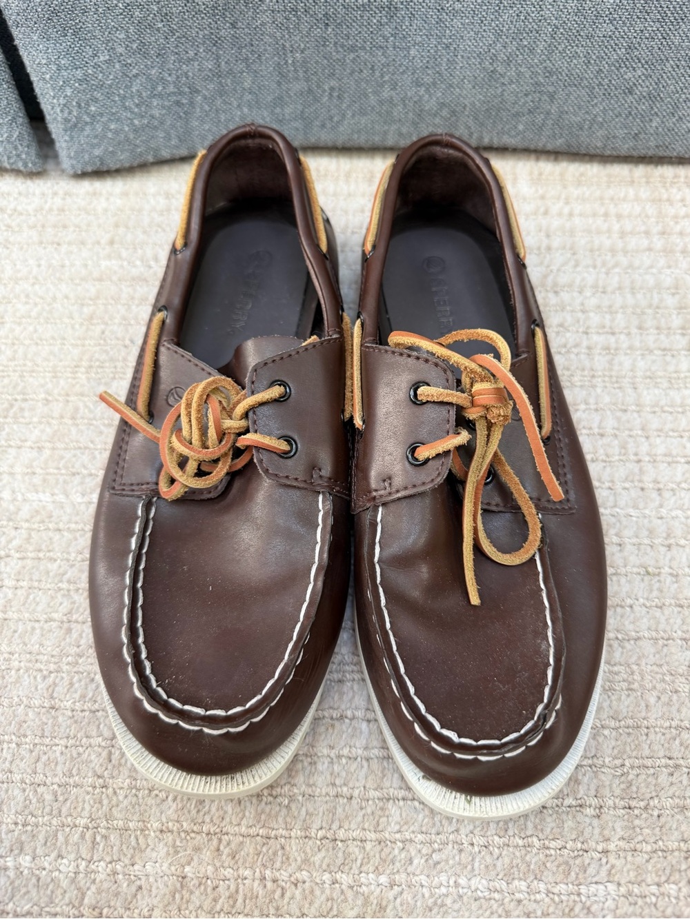 EUC BOYS SPERRY TOPSIDERS SIZE 6 BOAT SHOES TOP SIDERS BROWN SLIP ONS